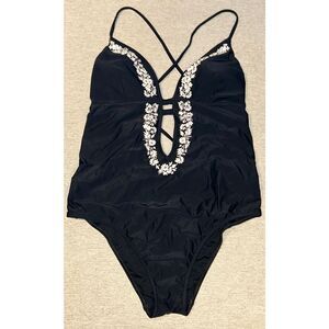 Abercrombie & Fitch black one piece bathing suit size XL